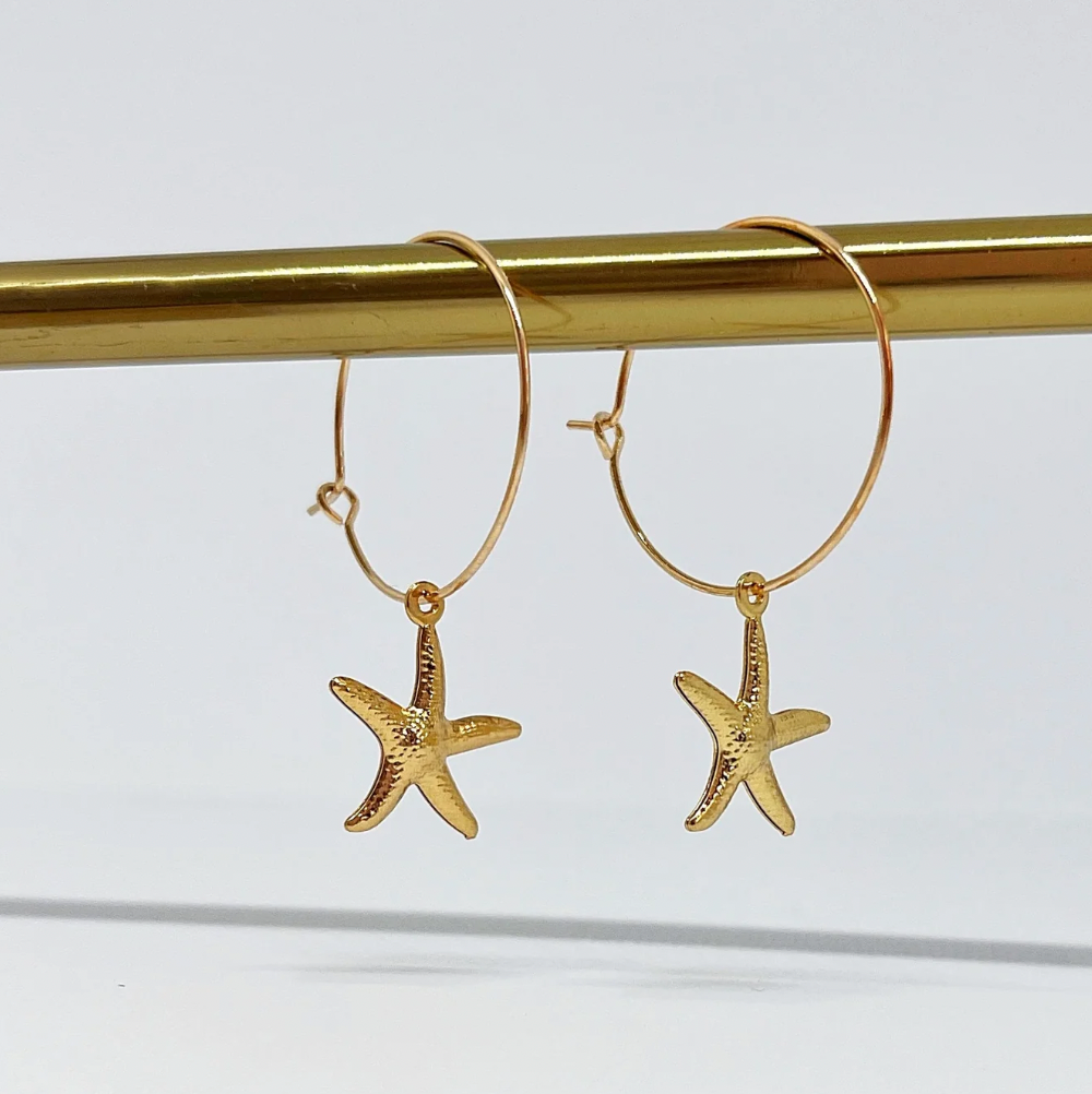 Starfish Hoop  Earrings