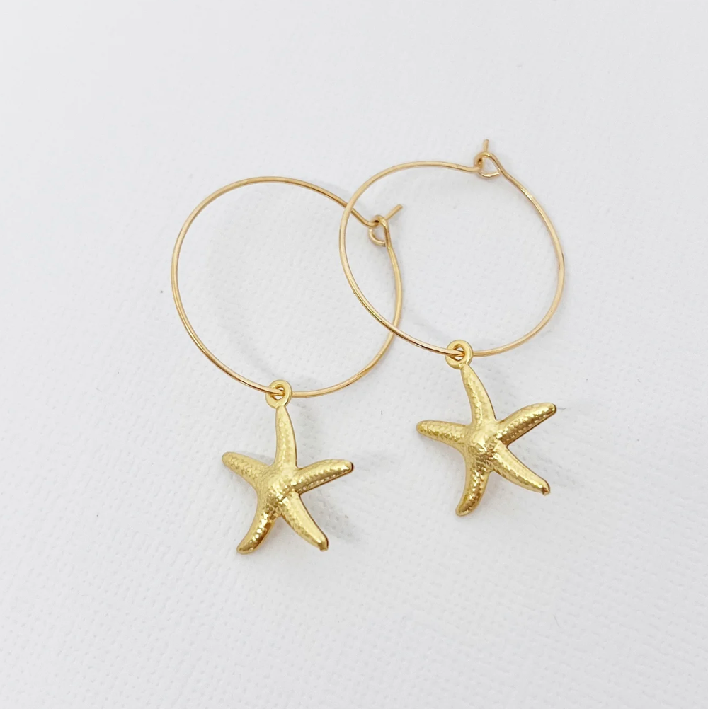 Starfish Hoop  Earrings