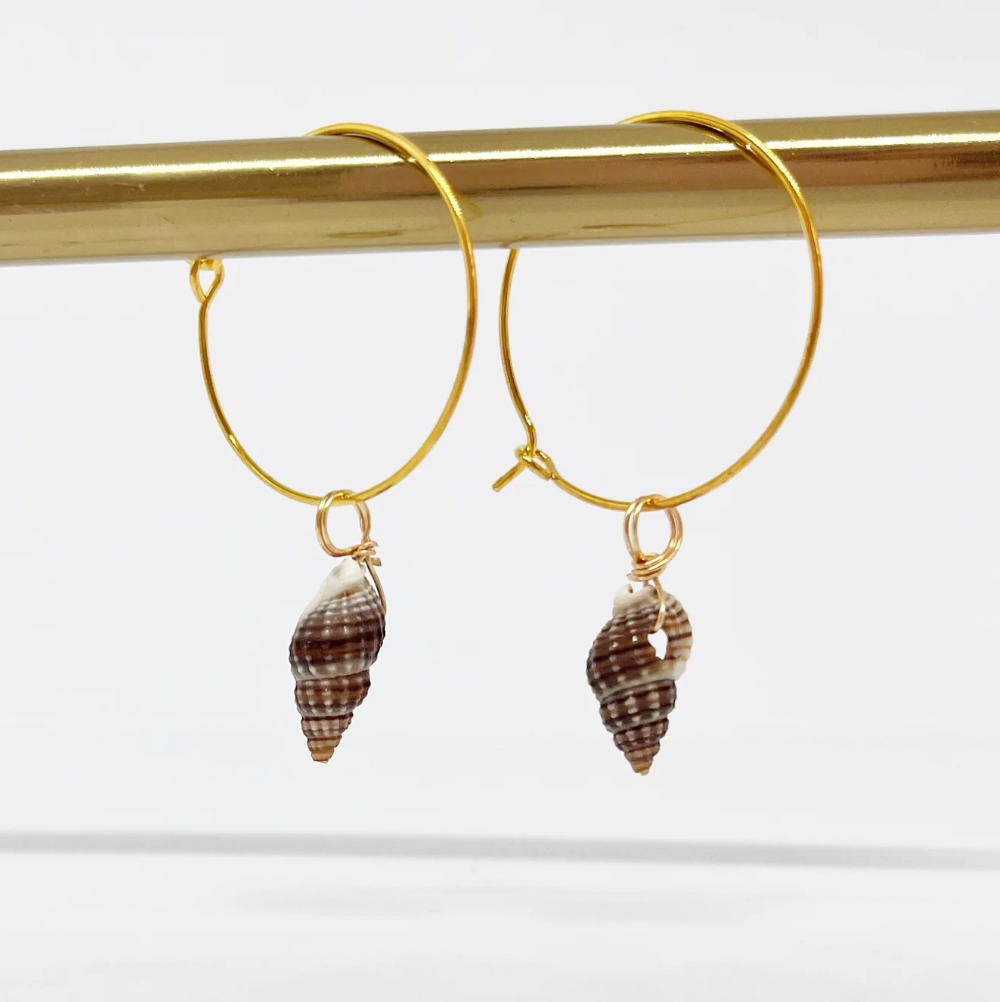 Seashell Hoop  Earrings