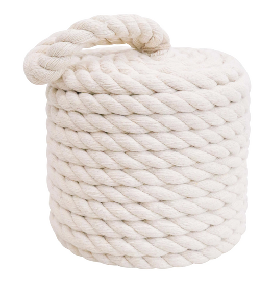 Doorstop Rope Cylinder -  White