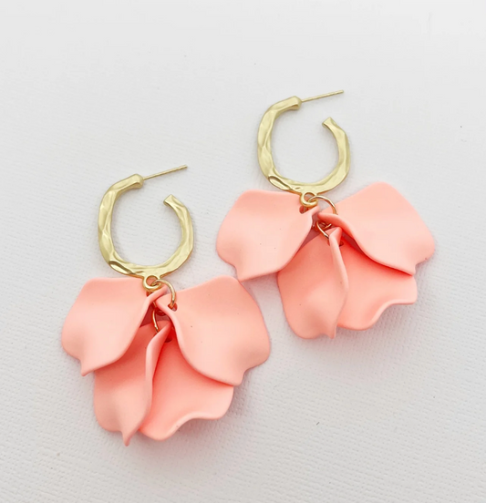 LOUISA EARRINGS - Peach Pink