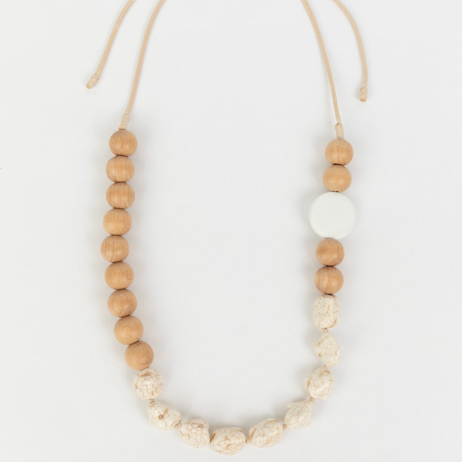 Robe Necklace - Natural W White