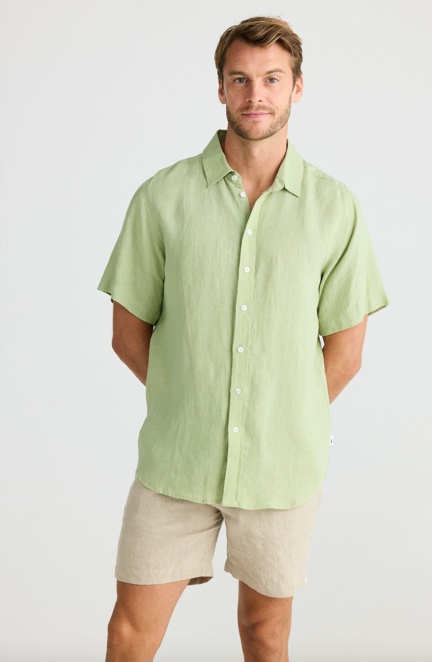 Harvard Shirt - Sage Linen