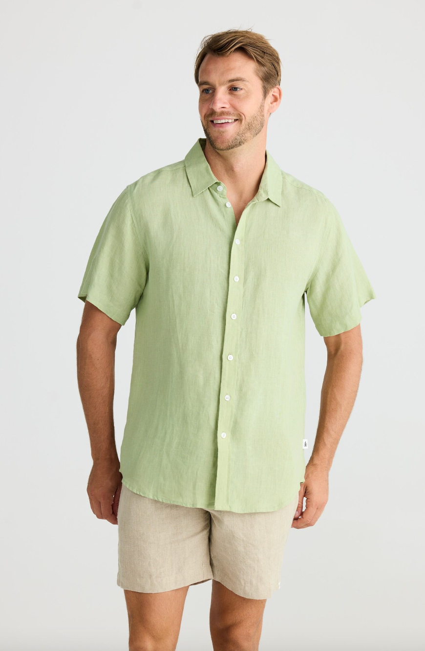 Harvard Shirt - Sage Linen