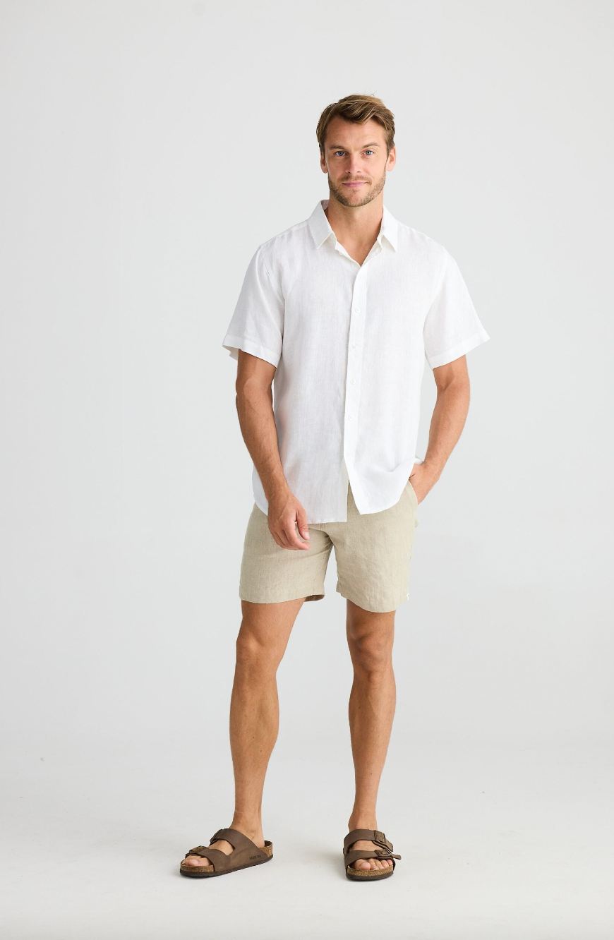 Harvard Shirt White Linen