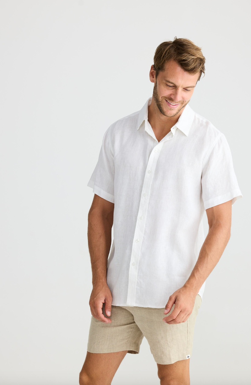 Harvard Shirt White Linen