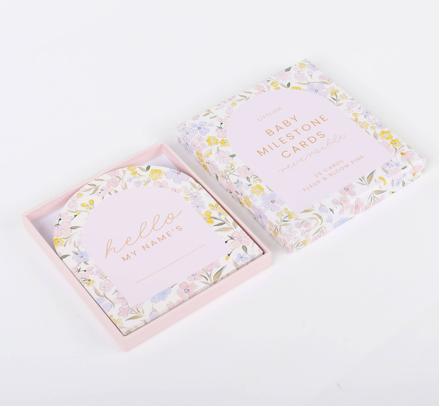 Fleur + Bloom Pink Reversible Baby Milestone Cards