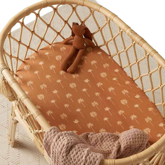 Bronze Palm Bassinet Sheet / Change Pad Cover