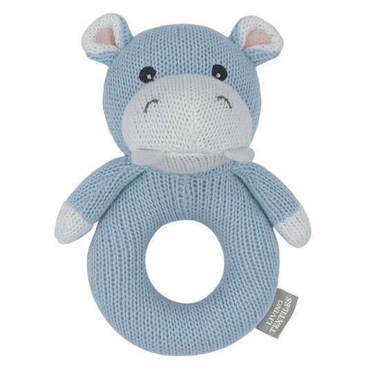 Henry the Hippo Knitted Rattle