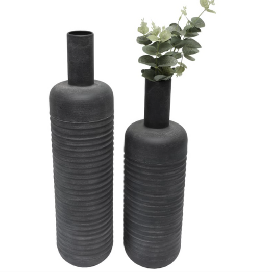 Furrowed Distressed Vase - Daisy Grace Lifestyle