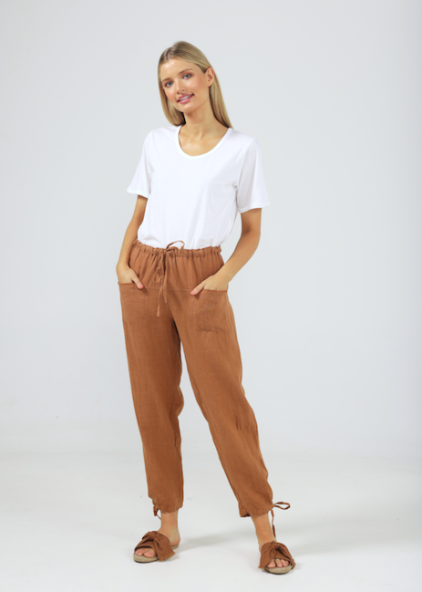Amazon Pant - Tan Linen - Daisy Grace Lifestyle