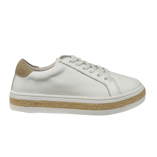 Princeton Sneakers White Beige Linen - Daisy Grace Lifestyle