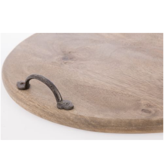 Rounded Mango Wood Serving Board - With Handles - Daisy Grace Lifestyle