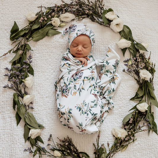 Eucalypt | Baby Jersey Wrap & Beanie Set - Daisy Grace Lifestyle