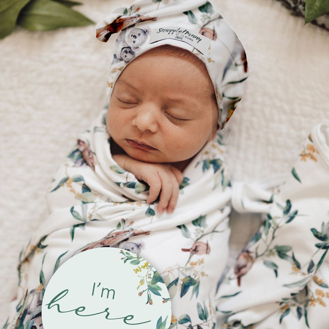 Eucalypt | Baby Jersey Wrap & Beanie Set - Daisy Grace Lifestyle