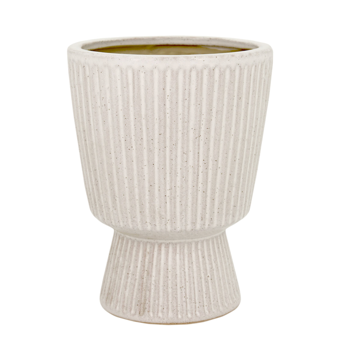 Taylor Ribbed White Planter - Different sizes available - Daisy Grace Lifestyle