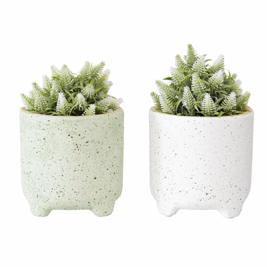 RUGGED-GLAZE FOOTED PLANTER - Different colours available - Daisy Grace Lifestyle