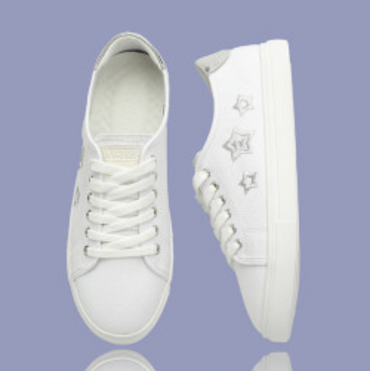 Lav-Ish White Casual Embroidered Sneakers - Daisy Grace Lifestyle