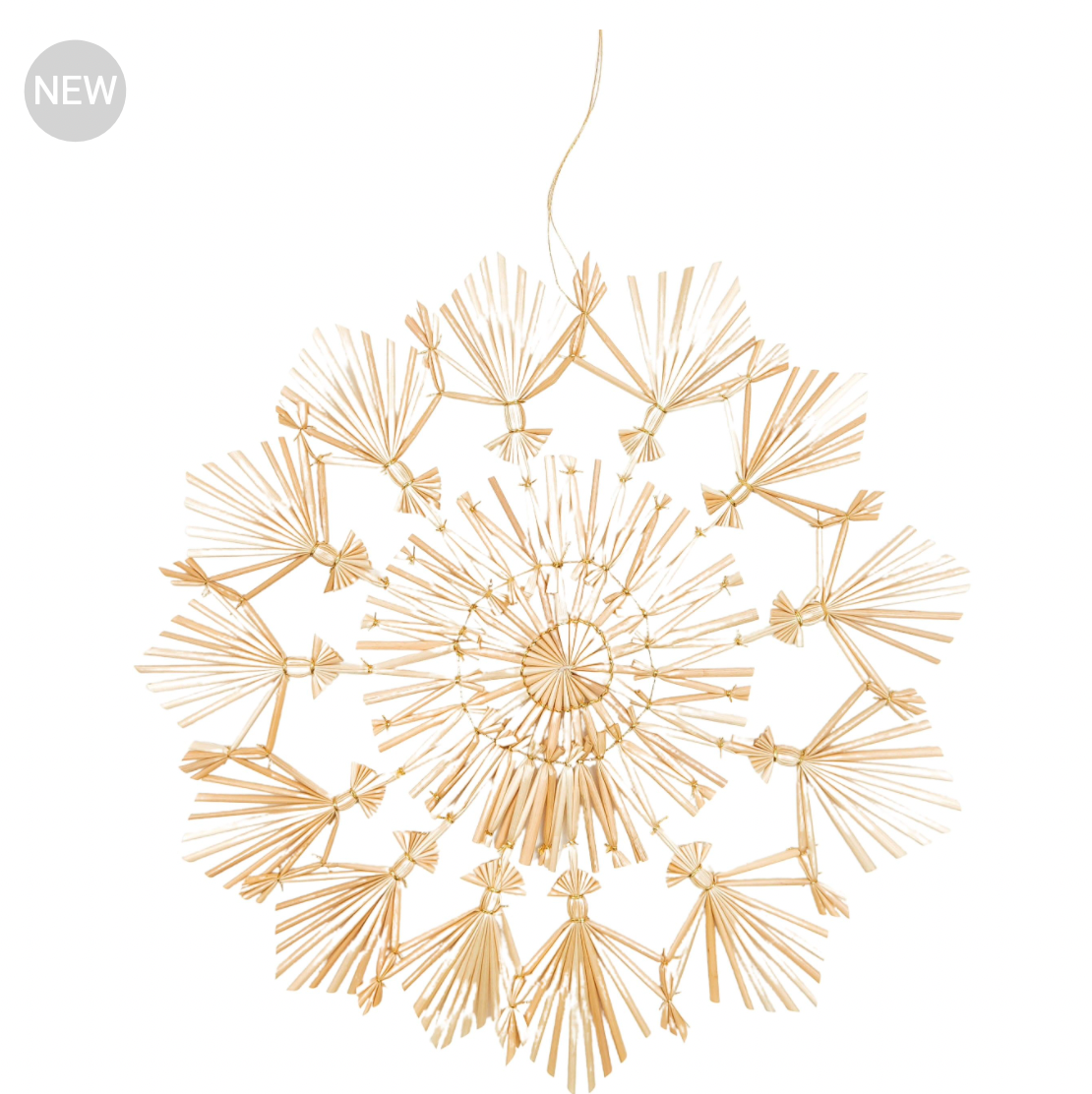 Straw Snowflake Hanging Decoration Natural - Daisy Grace Lifestyle