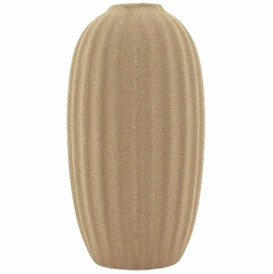 Grooved Bud Tan Vase - different sizes available - Daisy Grace Lifestyle
