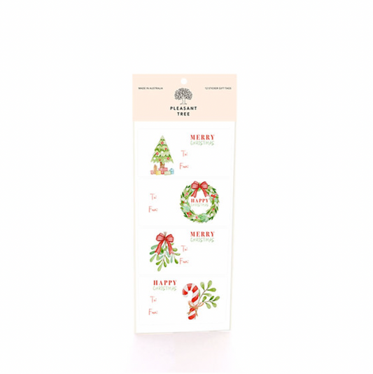 Sticker Gift Tag 12 pack - Mistletoe - Daisy Grace Lifestyle