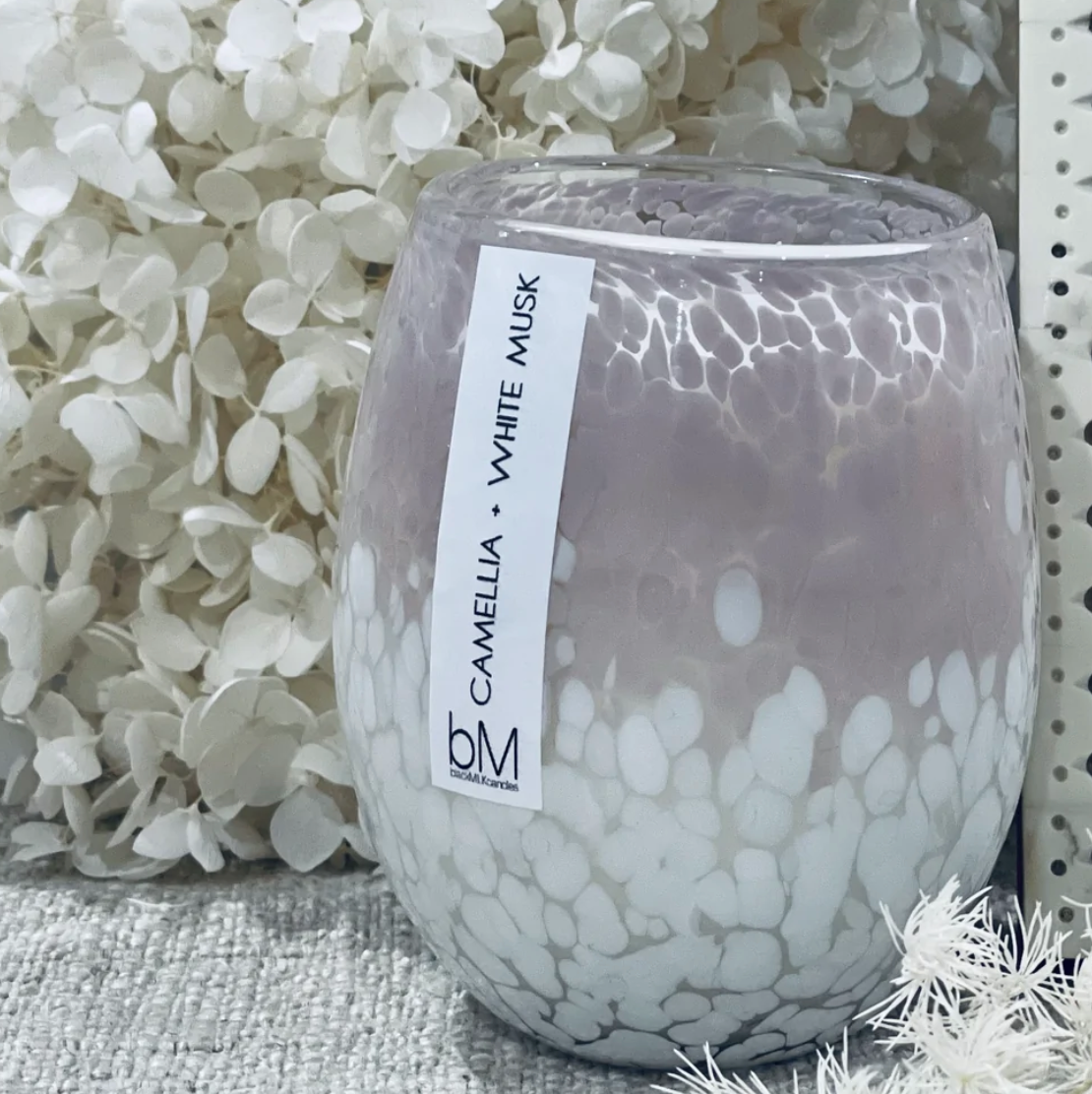 Confetti – White Pink Glassware - Camellia + white musk - Daisy Grace Lifestyle