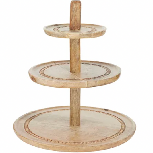 DARCY 3 TIER WOOD STAND - NATURAL - Daisy Grace Lifestyle