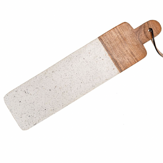 Rectangle Terrazzo & Wood Chopping Board - Natural/White - Daisy Grace Lifestyle