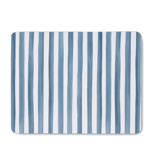 Taylor Stripe Rectangle Placemat Blue - Set of 4 - Daisy Grace Lifestyle