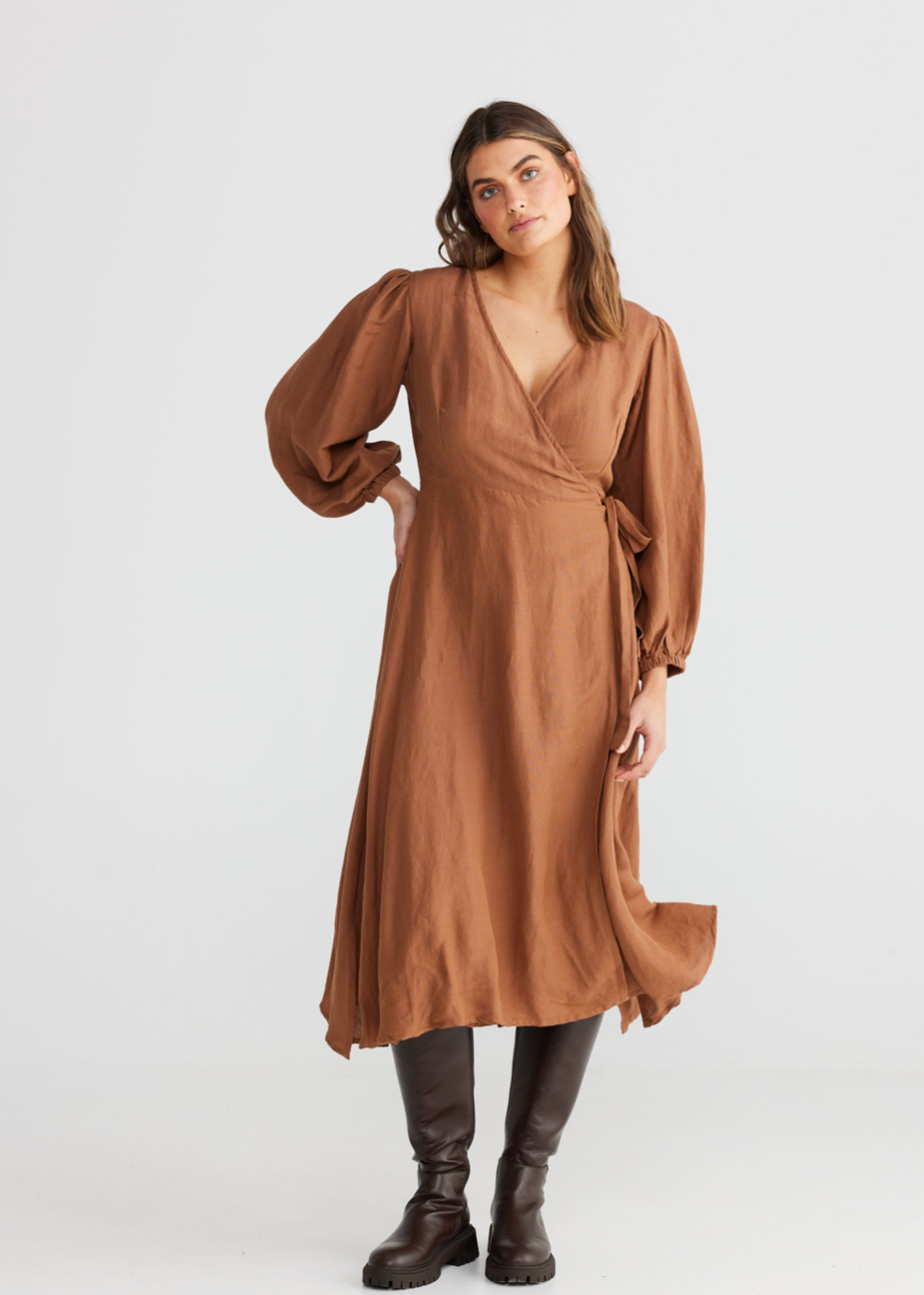 AMOR WRAP DRESS - Terracotta - Daisy Grace Lifestyle