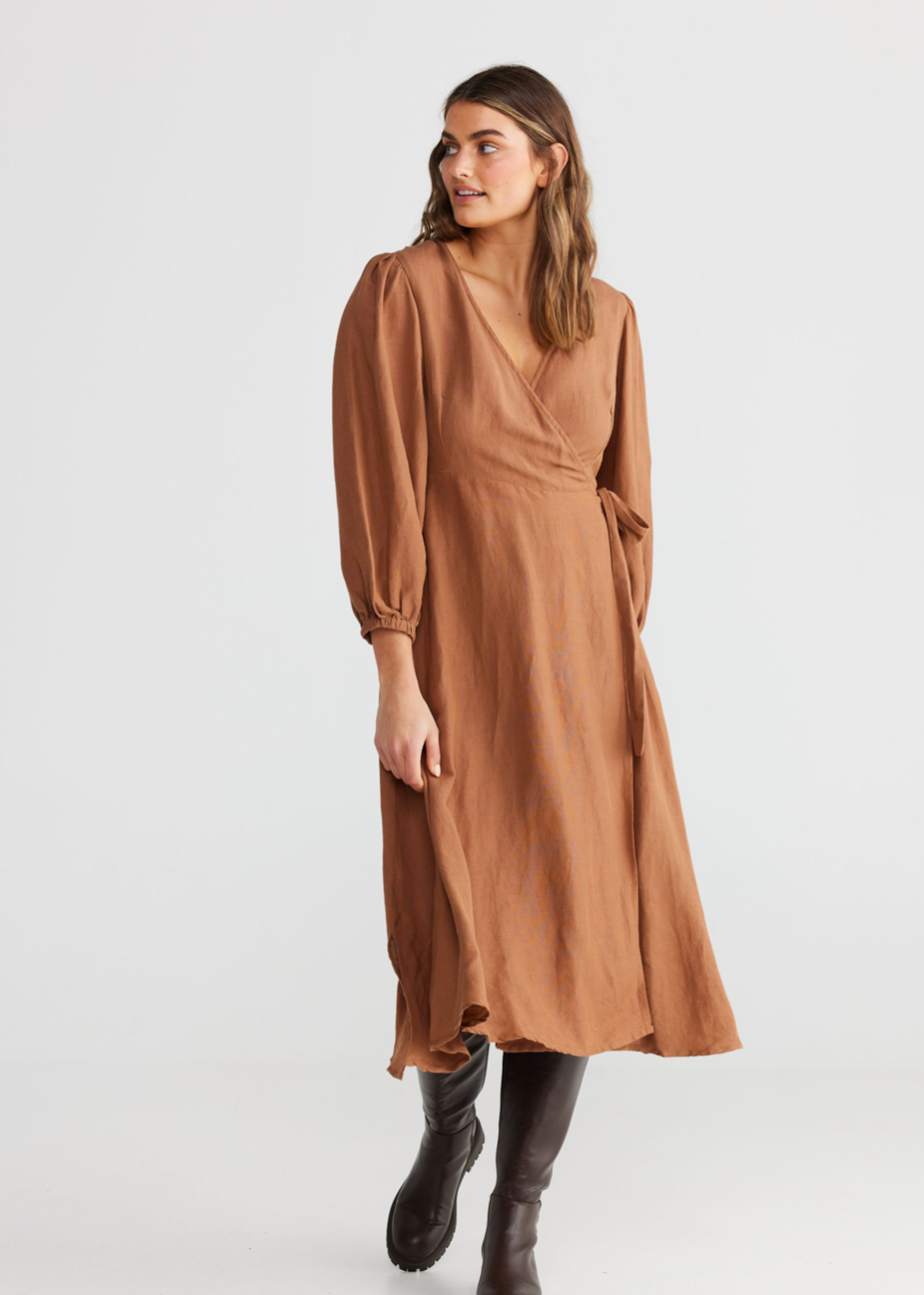 AMOR WRAP DRESS - Terracotta - Daisy Grace Lifestyle