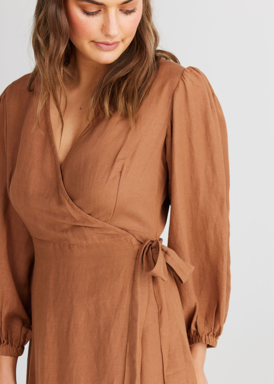 AMOR WRAP DRESS - Terracotta - Daisy Grace Lifestyle