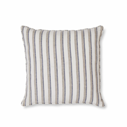 Hampton Blue/Taupe Stripe Cushion - Daisy Grace Lifestyle