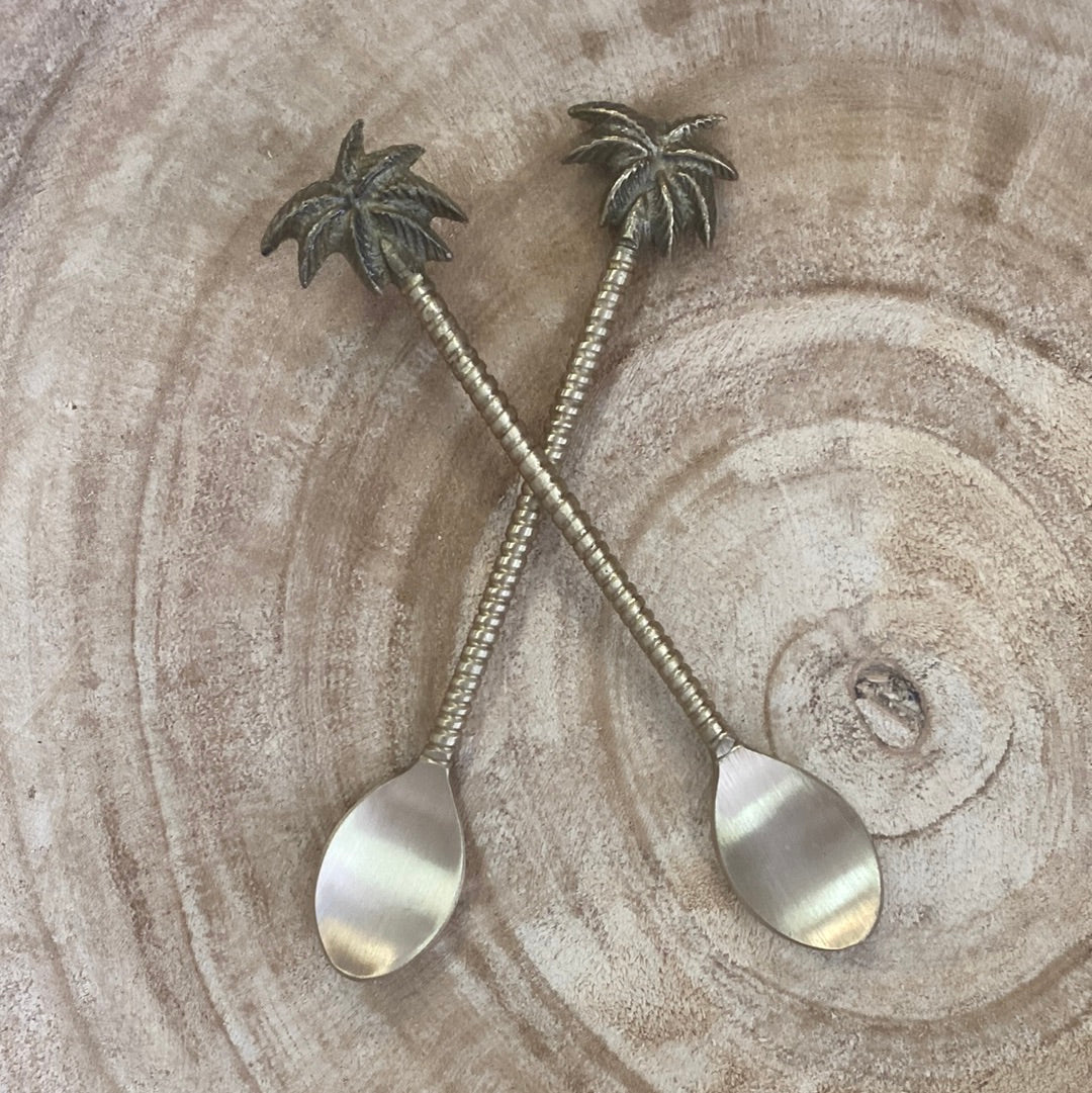 Palm Tree Brass Spoon - EACH - Daisy Grace Lifestyle